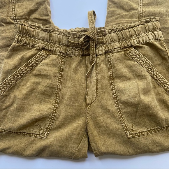 Anthropologie Rhys Utility Linen Blend Pull On Joggers Pants in Moss size small - Picture 6 of 11